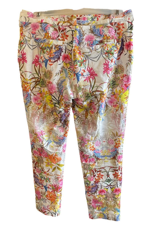 River Island trousers white print Size 10 9631CM