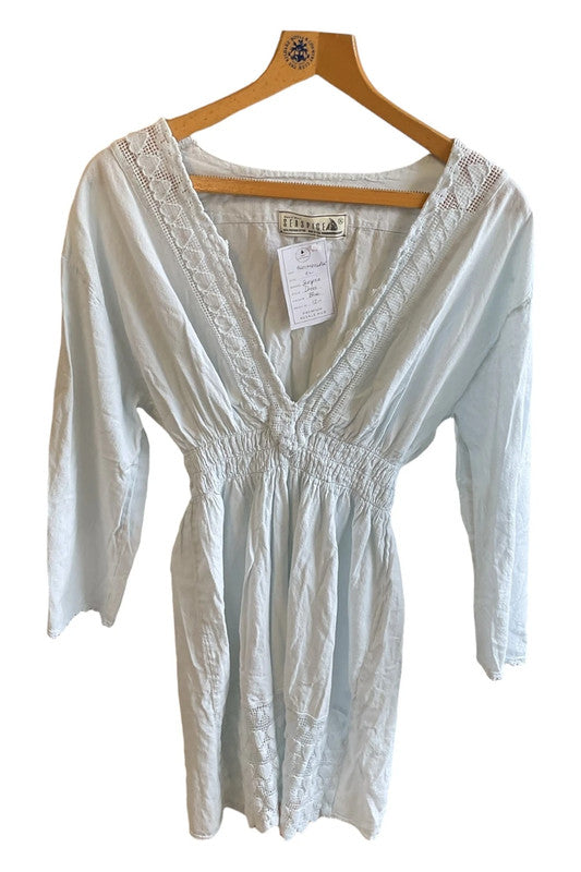 Seaspice 100% Peruvian Cotton dress blue Size XL 9665CM