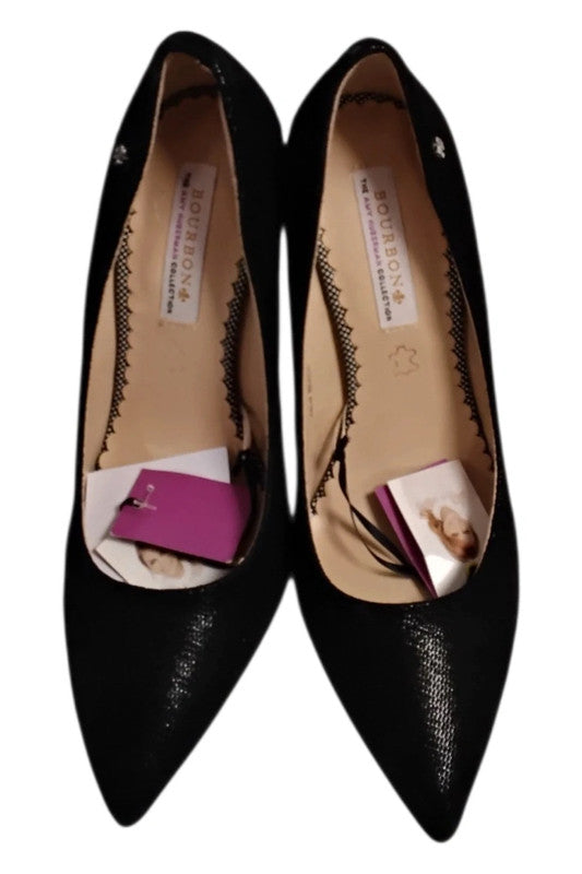Bourbon Heels Black  Sz 38 9656CM