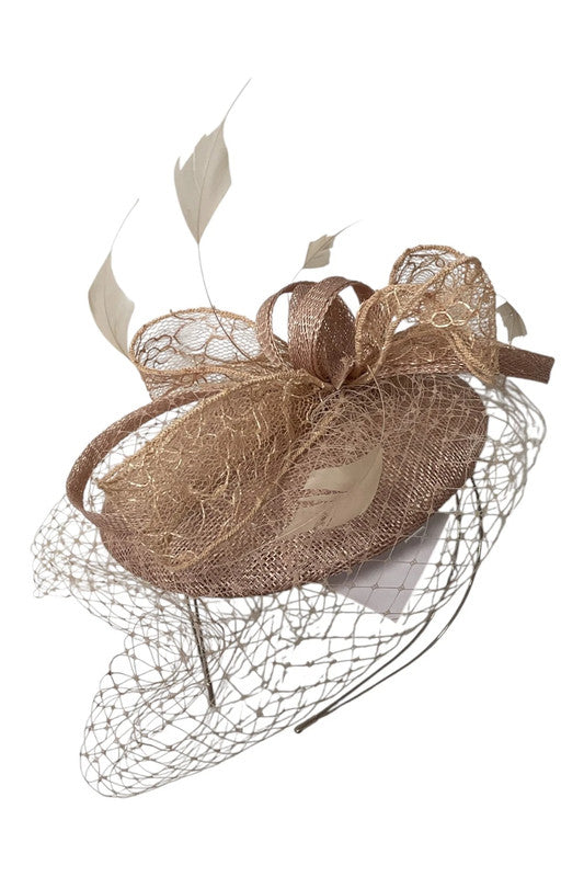 Max & Ellie fascinator beige 9658GMG