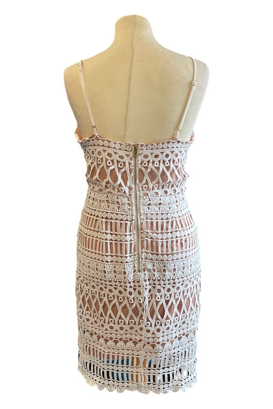 Vera Lucy Dress white bodycon size M 2433CDC