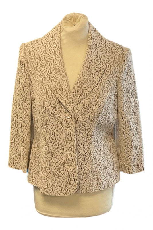 Alex&Co Blazer beige lace size 10 9569CDC