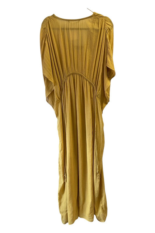 Zara Dress mustard maxi beach size S 9695AOD