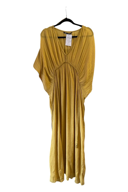 Zara Dress mustard maxi beach size S 9695AOD