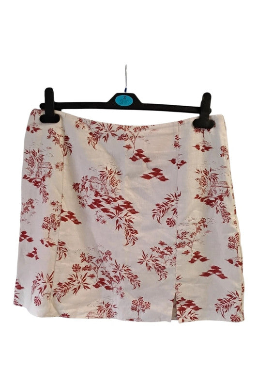 New Look skirt cream and red Size 14 9694AOD