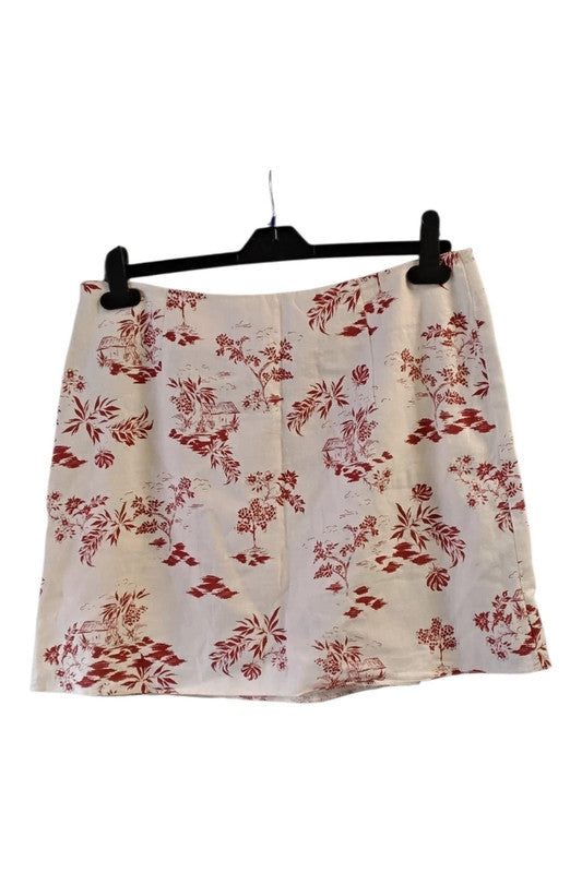 New Look skirt cream and red Size 14 9694AOD