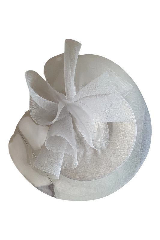 Fascinator white and cream hat 3968