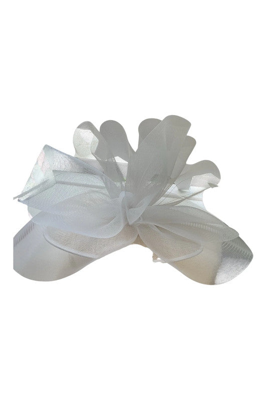 Fascinator white and cream hat 3968