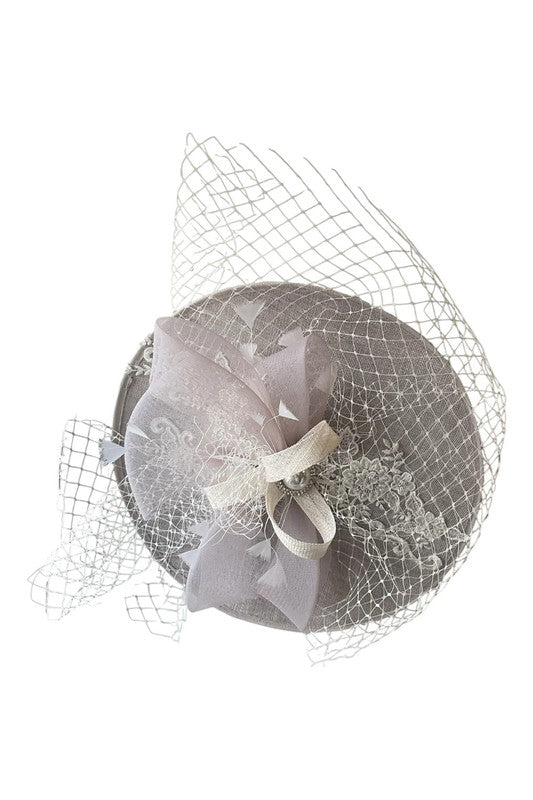 Fascinator lilac grey 2745