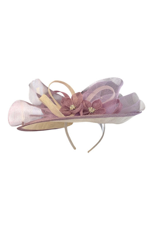 Fascinator purple and cream 9393MD
