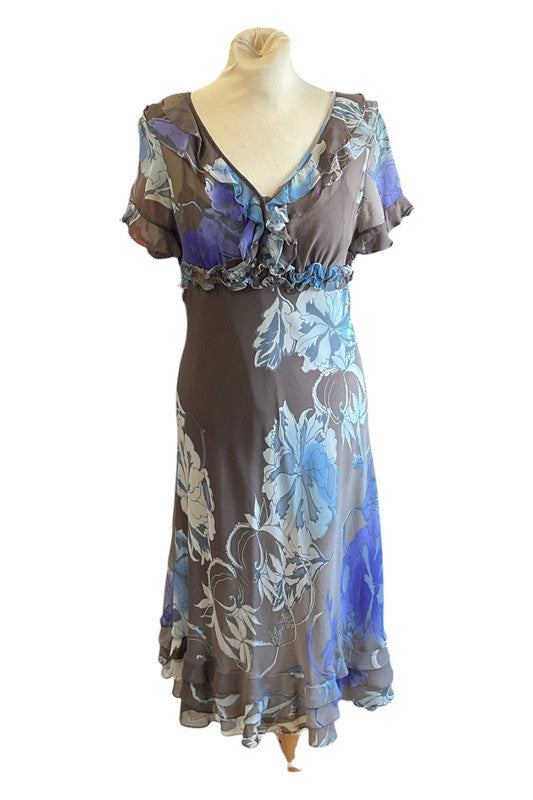 Fenn Wright Manson Dress brown print floral maxi  size 10 9722RSW