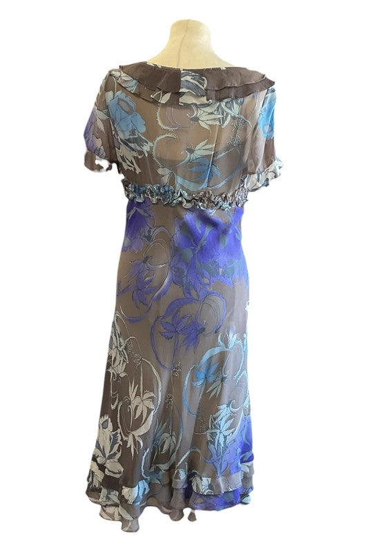 Fenn Wright Manson Dress brown print floral maxi  size 10 9722RSW