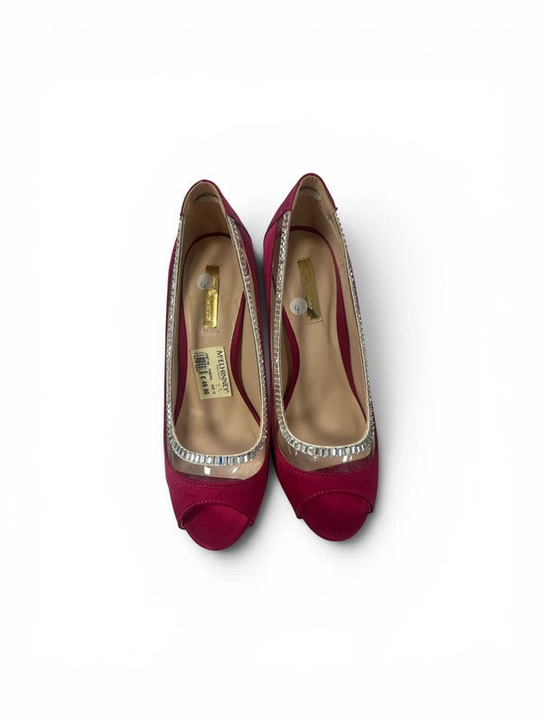 NEW!!Amy Huberman Fuschia Glam Heels Sz 37/4 9733BC