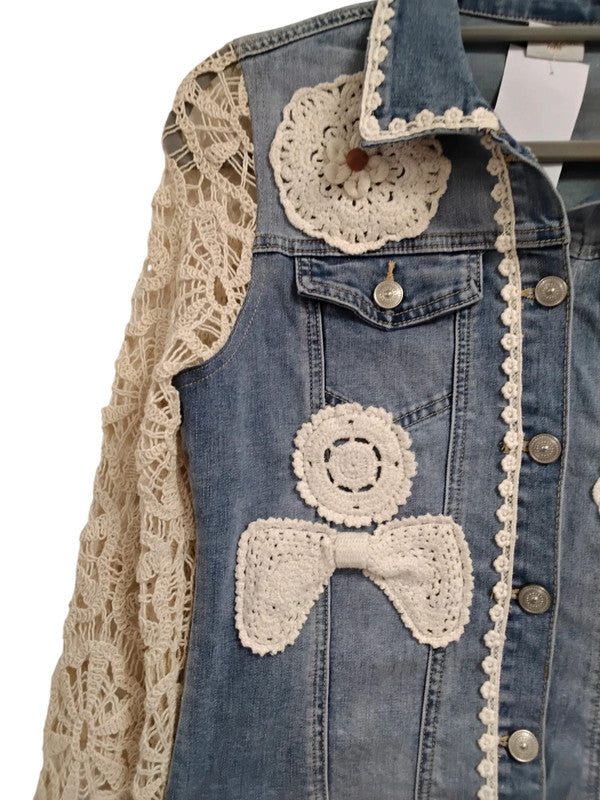 Zac&Zoe Denim & Lace Jacket  Sz S 9739MG