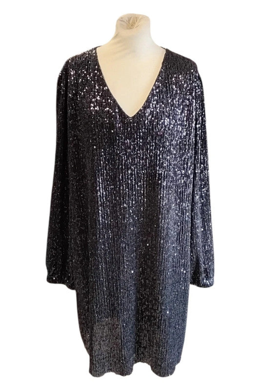 Vegas Paris Dress Black Sz L 9715CM
