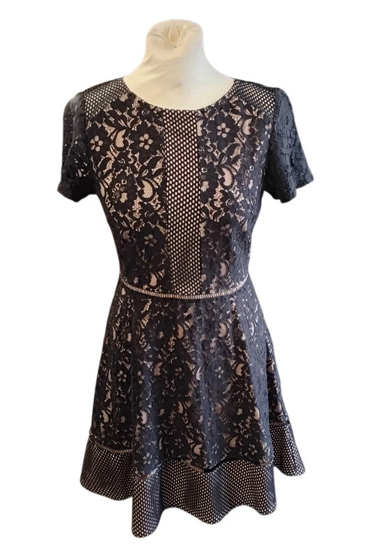 Oasis Lace Dress Black Sz 10 9710CR