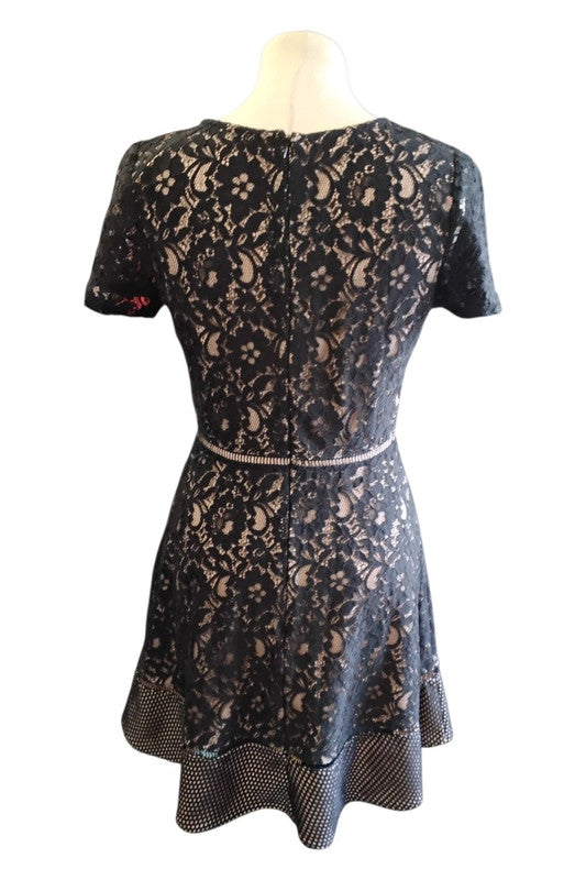 Oasis Lace Dress Black Sz 10 9710CR