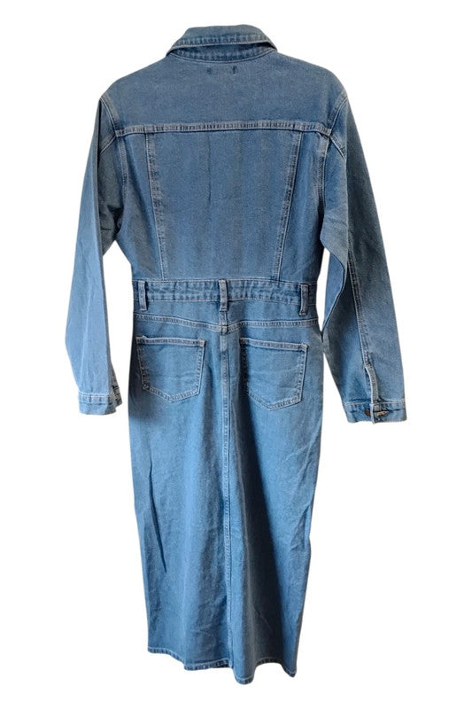 Occult Dress Denim Blue Sz M 9742MG