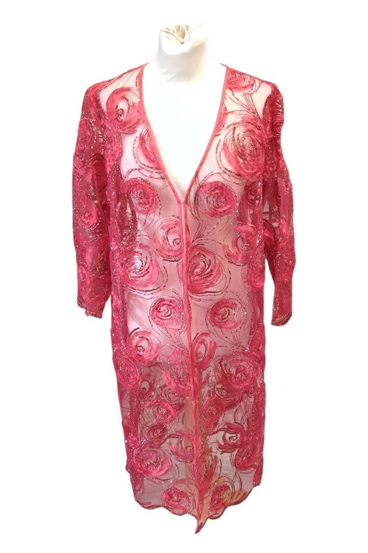 Handmade Coat Lace Red Sz 16 9748MMH