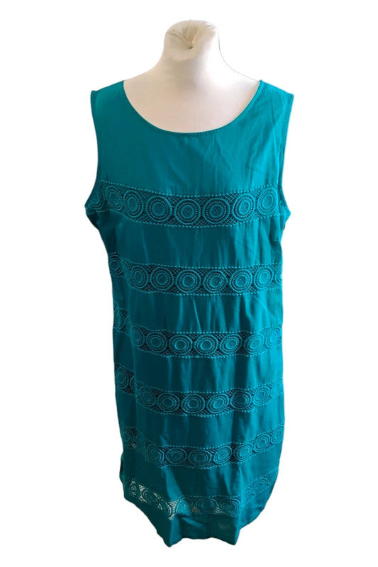 Monsoon Dress Teal Sz 18 9759RKE