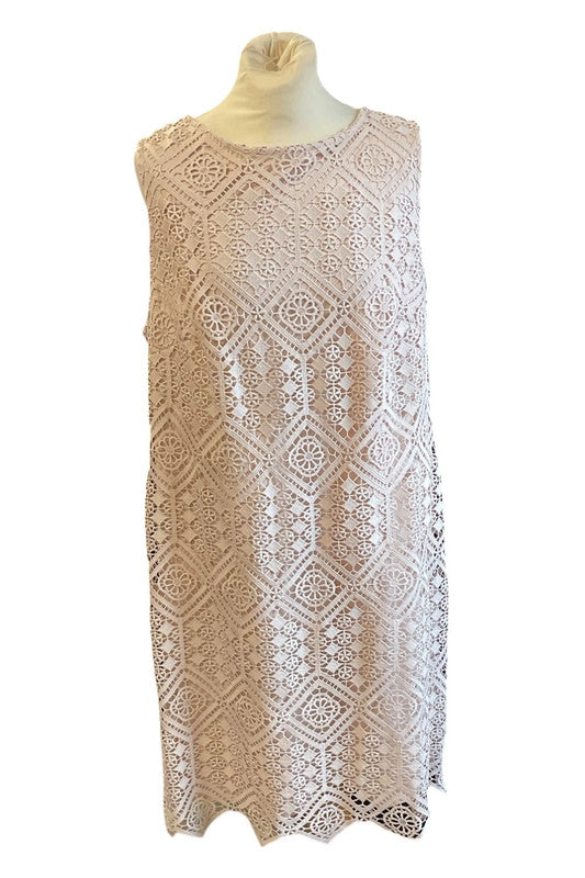Wallis dress beige lace midi size 18 9758RKE