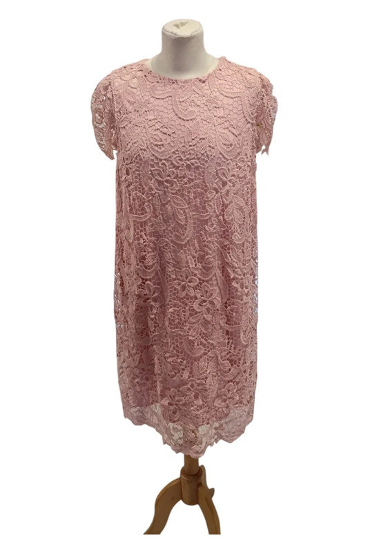Atmosphere Lace Dress Peach Sz 14 9755RKE
