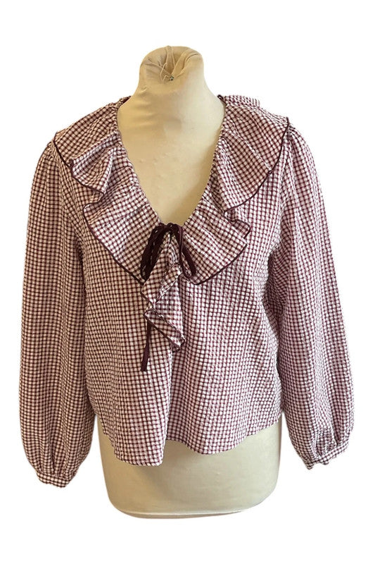 Zara Top brown & white size XS 9775GD