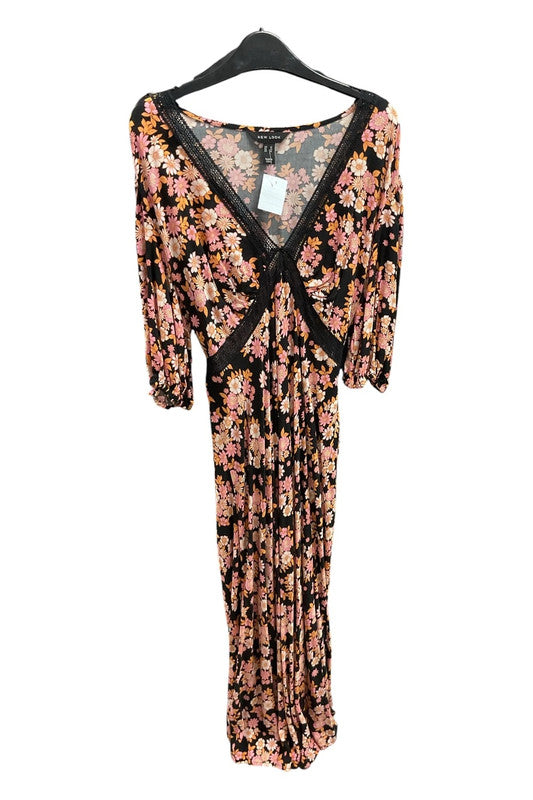New Look dress black floral Size 16 6590CDC