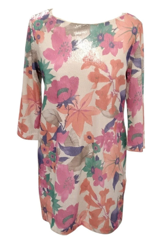 Zara dress floral sequin  multi size M 5253FMC