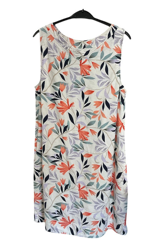 M&S dress white floral Size 14 5736JM