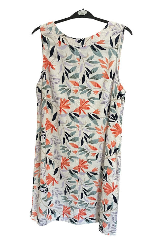 M&S dress white floral Size 14 5736JM