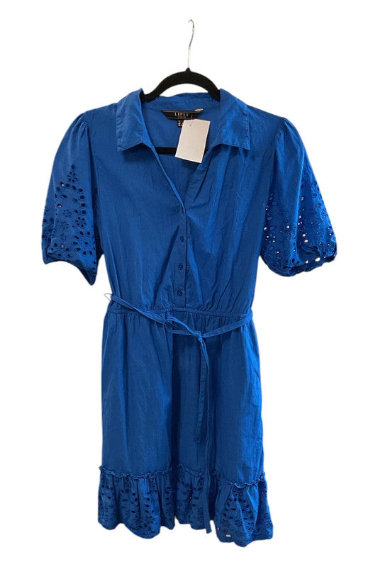 Lipsy Dress blue with shorts sleeves size 12 9789LF