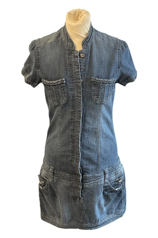 Sicko19 Dress blue denim mini size L 9793CM