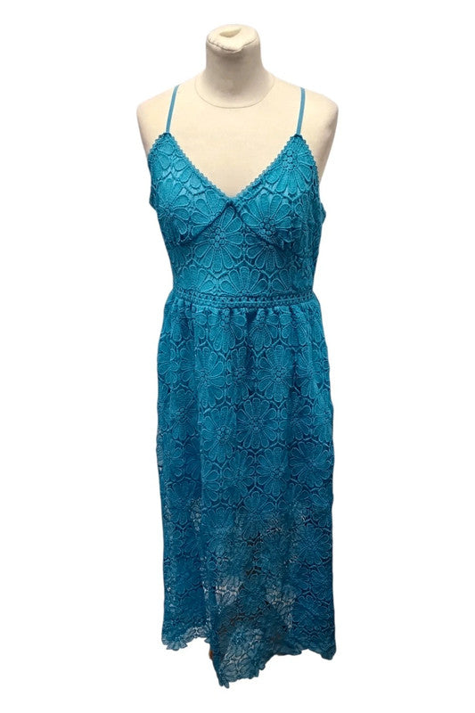 Myleene Klass Dress Lace Teal Sz 12 9791LFR