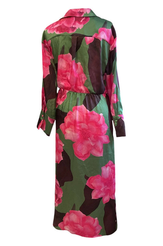 Gallery Dress multi maxi with long sleeves size 12 9795LO