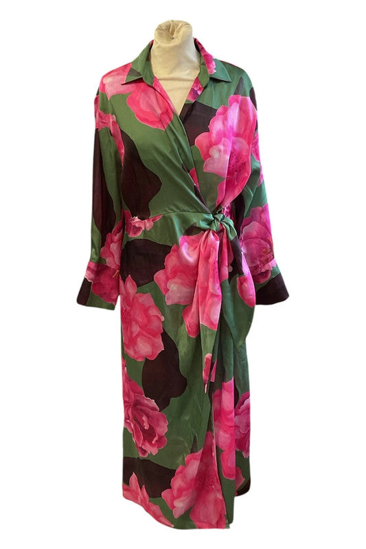 Gallery Dress multi maxi with long sleeves size 12 9795LO