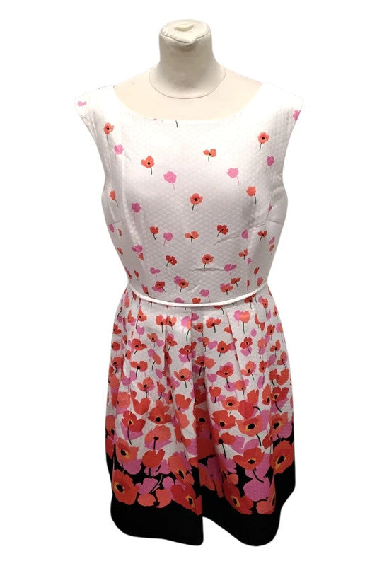 Tahari Dress White/Multi Sz 10 9799LOT