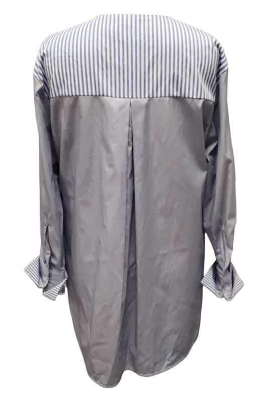 Warehouse Button-up Top Blue&White Sz 10 9805HOD