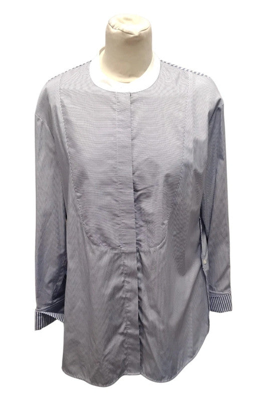 Warehouse Button-up Top Blue&White Sz 10 9805HOD