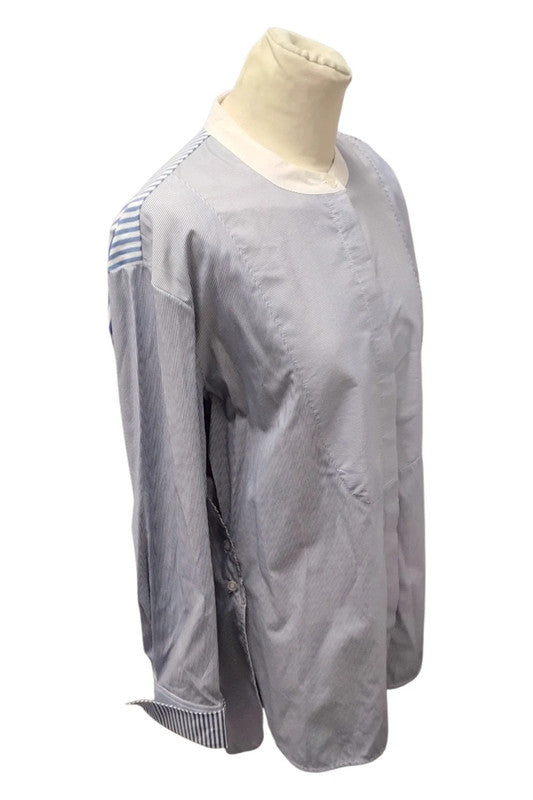 Warehouse Button-up Top Blue&White Sz 10 9805HOD