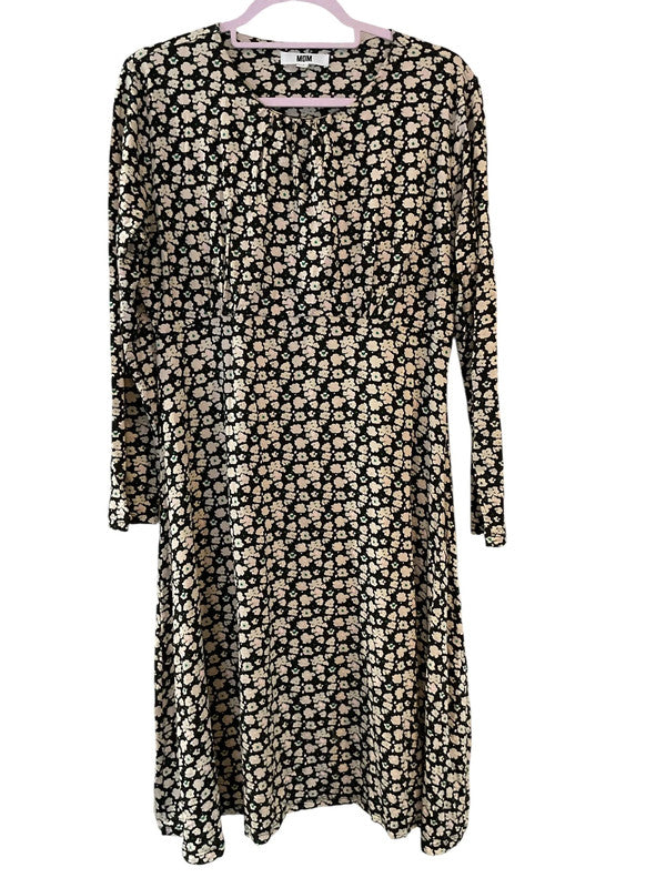 MDM Printed Long sleeved midi dress-Size L 9810PFU