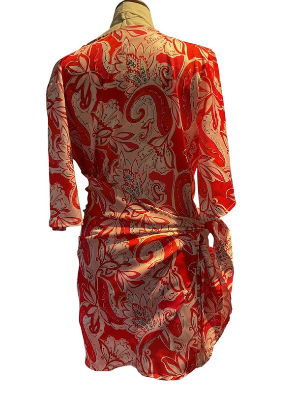 Insta Girl Boho Mini Printed Wrap Dress-Size M 9813PFU