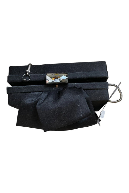 Coast Hand bag clutch black satin bow 9288MAR
