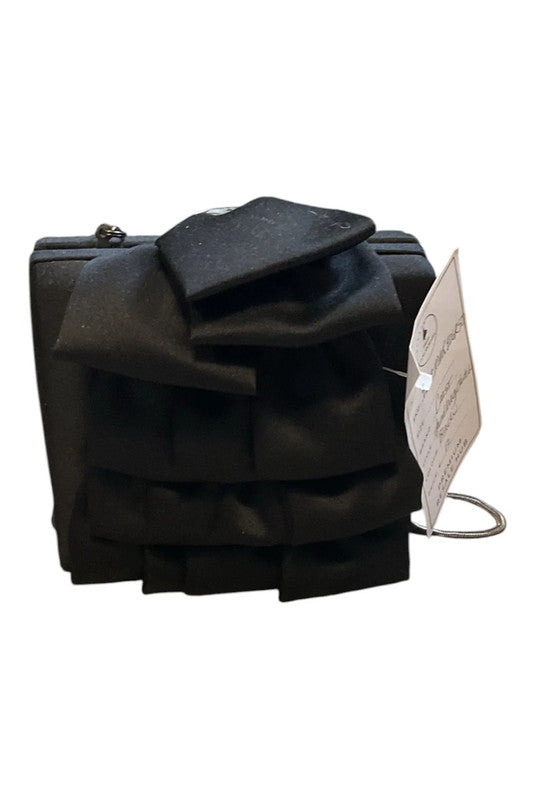 Coast Hand bag clutch black satin bow 9288MAR