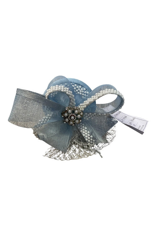 Fascinator light blue with pearls  9237MAR