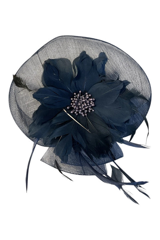 Fascinator navy with feathers 9086JC