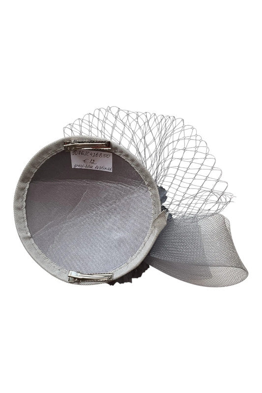Fascinator hat grey blue 9076JC