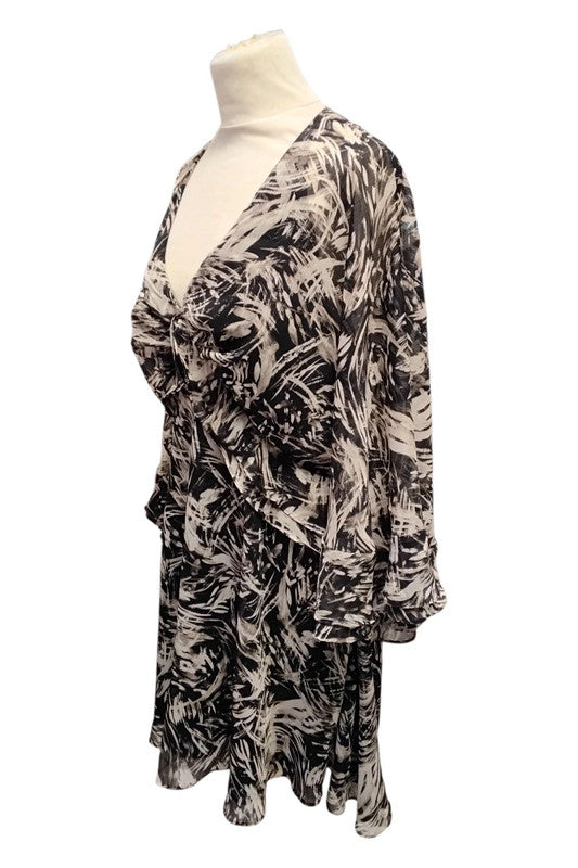 River Island Blouse Black&Tan Sz 16 9838MVE