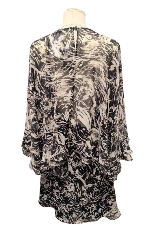 River Island Blouse Black&Tan Sz 16 9838MVE