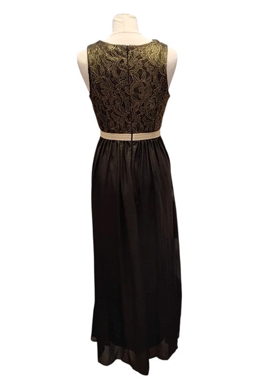 Boohoo Dress Formal Black&Gold Sz 10 9841TEB
